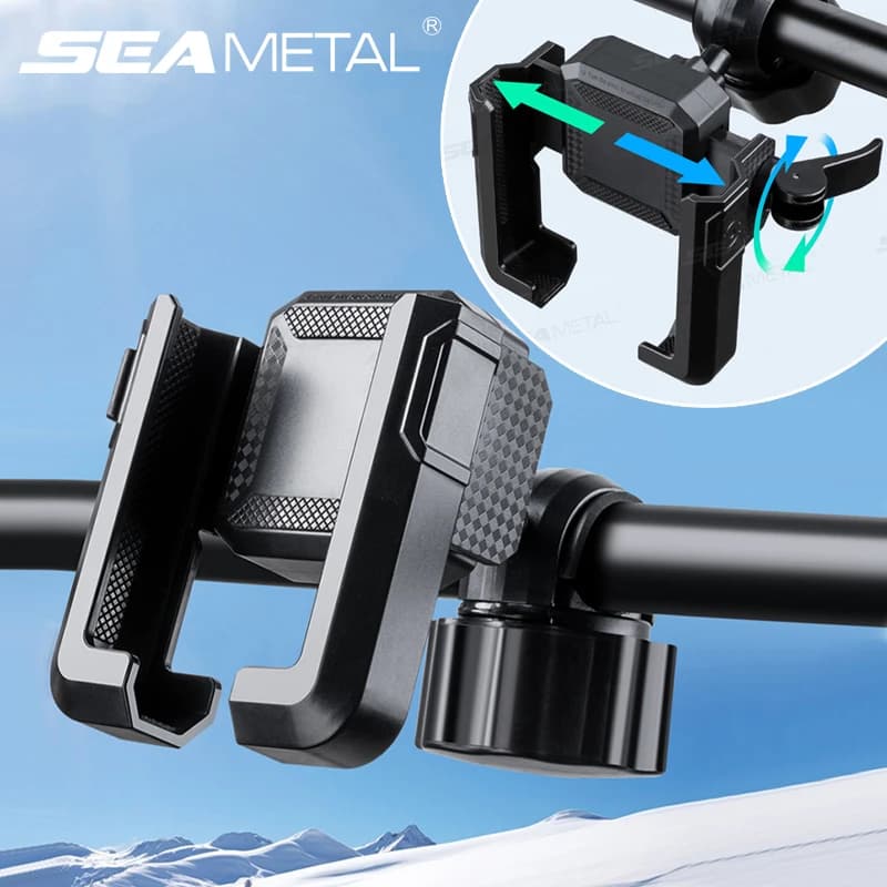 SEAMETAL Supporto per telefono per moto con bloccaggio rapido Supporto per telefono per moto a larghezza regolabile Supporto per navigazione per smartphone da 4,7-7,2 pollici