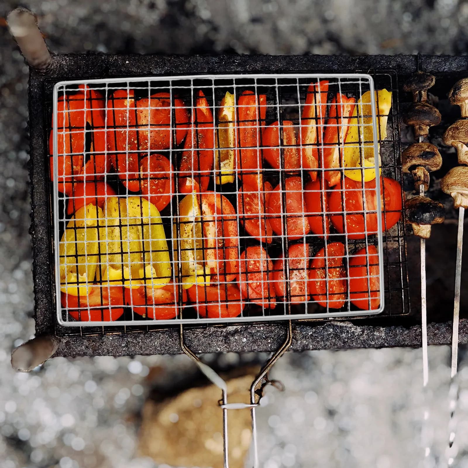 Stainless Steel Grill Mesh Mat Non Stick Bbq Cooking Wire Mesh for Charcoal Grilling Smoking Roasting Baking Outdoor Camping