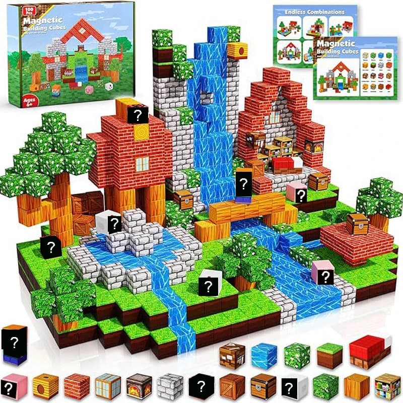 2026 NUOVO Gioco di Blocchi Magnetici Mine Magnet Worlds Giocattoli Fai-da-te per Bambini e Bambine STEM Montessori Cubi Sensoriali Giocattoli Regalo
