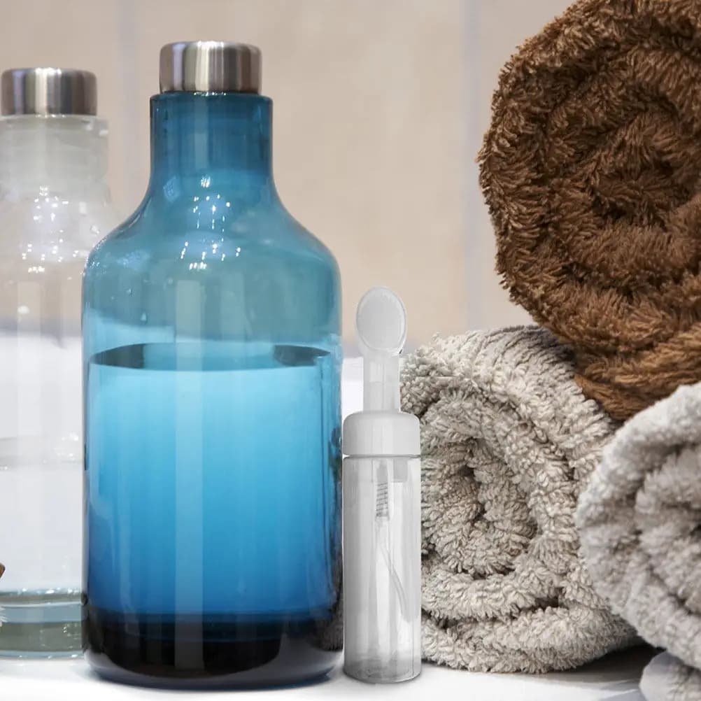 2Pcs Foaming Bottle Brush Head Pet Press Pump Durable Storage Container Travel Soap Shampoo Lotion Dispenser Portable Refillable