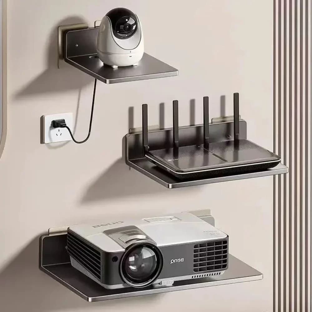 Supporto da Parete per Router, Scatola Portaoggetti, Supporto per Proiettore, Lettore DVD, Decoder TV, Scaffale per Monitoraggio e Ornamenti