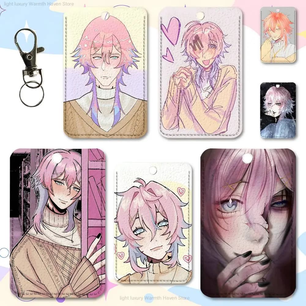 Ren 14 Days With You Portachiavi in Pelle con Porta Carte Rettangolare