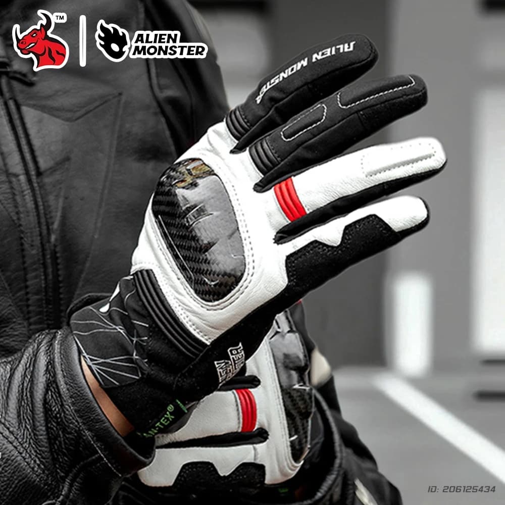 Guanti da moto per uomo donna Guanti da equitazione in vera pelle termica impermeabile antivento invernale per tutte le stagioni