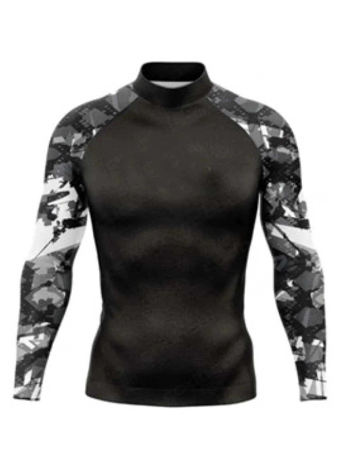 Men's Rash Guard Long Sleeve Surfing Shirts Sunscreen Surf Sweatshirt UV Protection Swimwear Quick Dry
