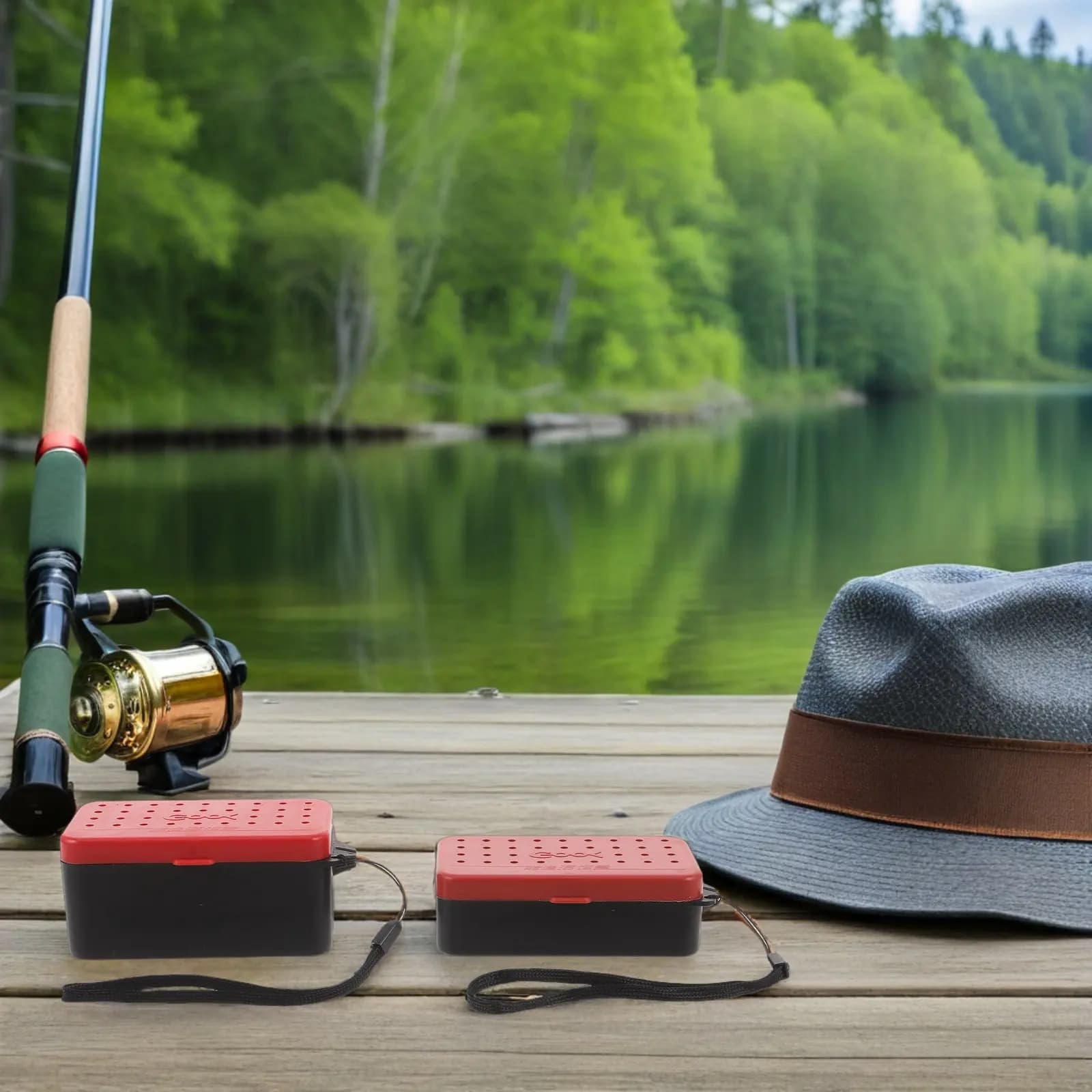2 Pezzi Scatola per Esche Vive da Pesca a Doppio Strato Traspirante Portatile Contenitore per Verme Rosso Organizzatore Isolato per Attrezzatura da Pesca per Esterni