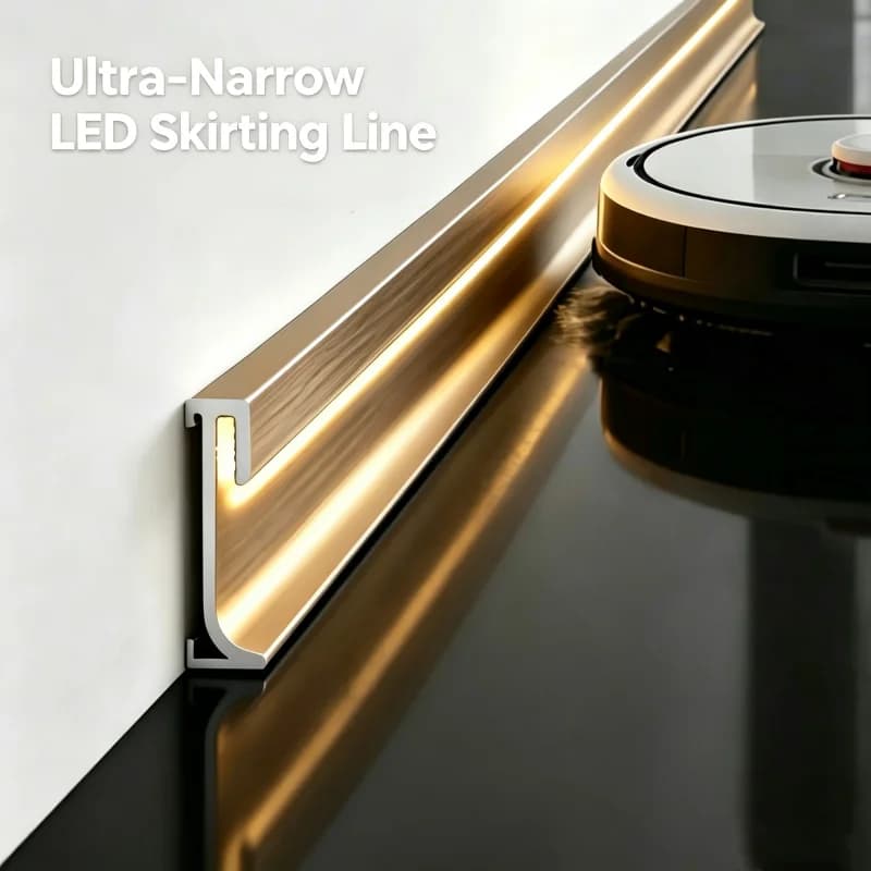 Extremely Narrow Led Skirting Line Aluminum Profile Bar Strip Light H3/5/8Cm Surface Mounted Indoor Floor Wall Decor Baseboard