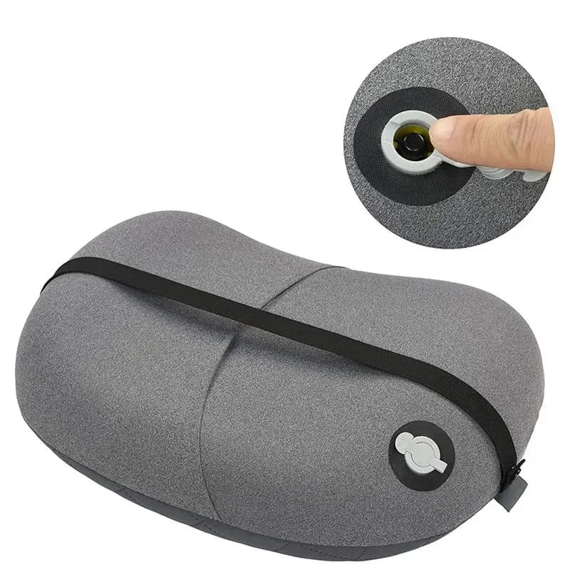 ~ Cuscino da campeggio gonfiabile ultraleggero portatile con morbida fodera lavabile, cuscino d'aria da viaggio portatile compresso e compatto (grigio)