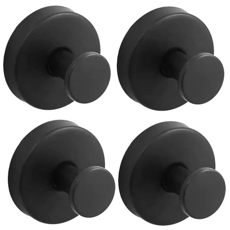 Ganci a ventosa neri per finestra in vetro, ganci per asciugamani per parete della porta della doccia del bagno, appendiabiti da bagno, accappatoio, gancio per appendere