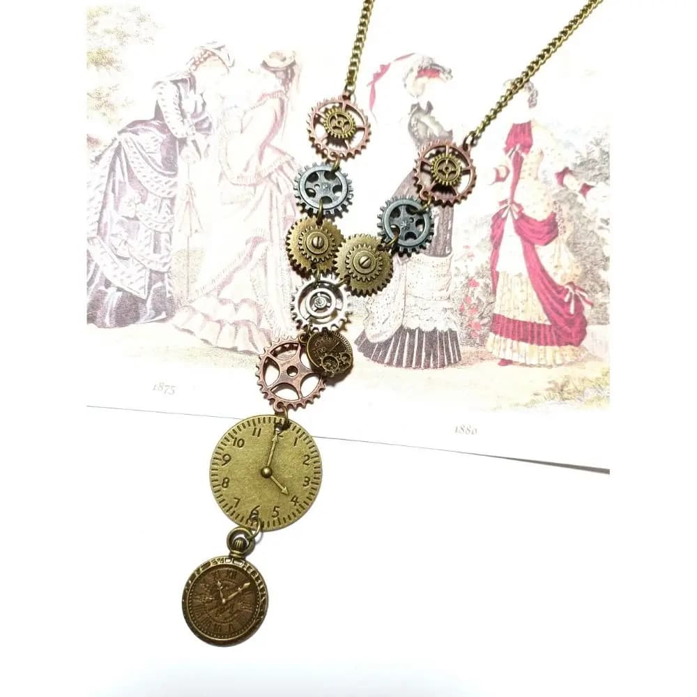Zinc Alloy Steampunk Gear Pendant Hip-Hop Punk Gothic Mechanical Clock Jewelry Accessories Grunge Aesthetic
