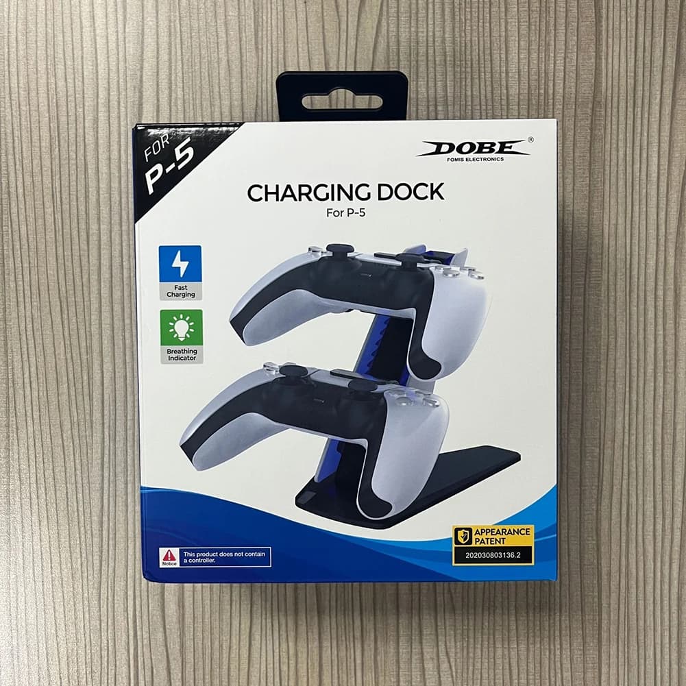 Stazione di ricarica per controller con indicatore luminoso, supporto di ricarica doppio per controller, dock di ricarica per controller per PS5