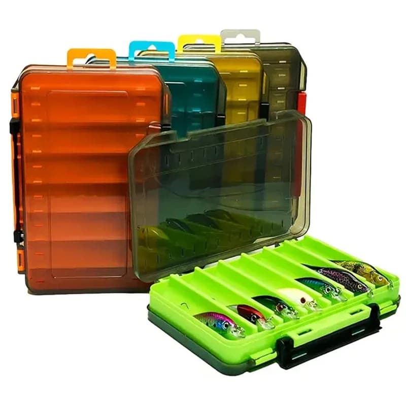 New double sided fishing gear case, large and small, fishing accessories box for baits, hooks, tools for artificial baits