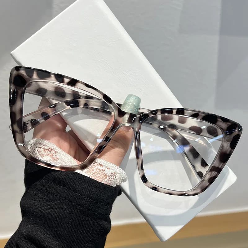 Occhiali da lettura da donna con montatura quadrata leggera | Accessorio di moda con lenti trasparenti per la protezione degli occhi, per la lettura quotidiana