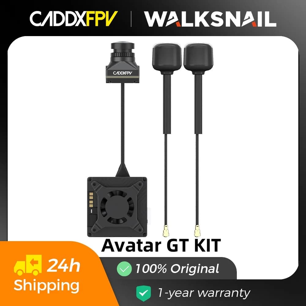 CaddxFPV Walksnail Avatar GT KIT (Solo Kit), VTX Max 2W, Telecamera Avatar HD Pro 1080P, per Componenti Droni FPV