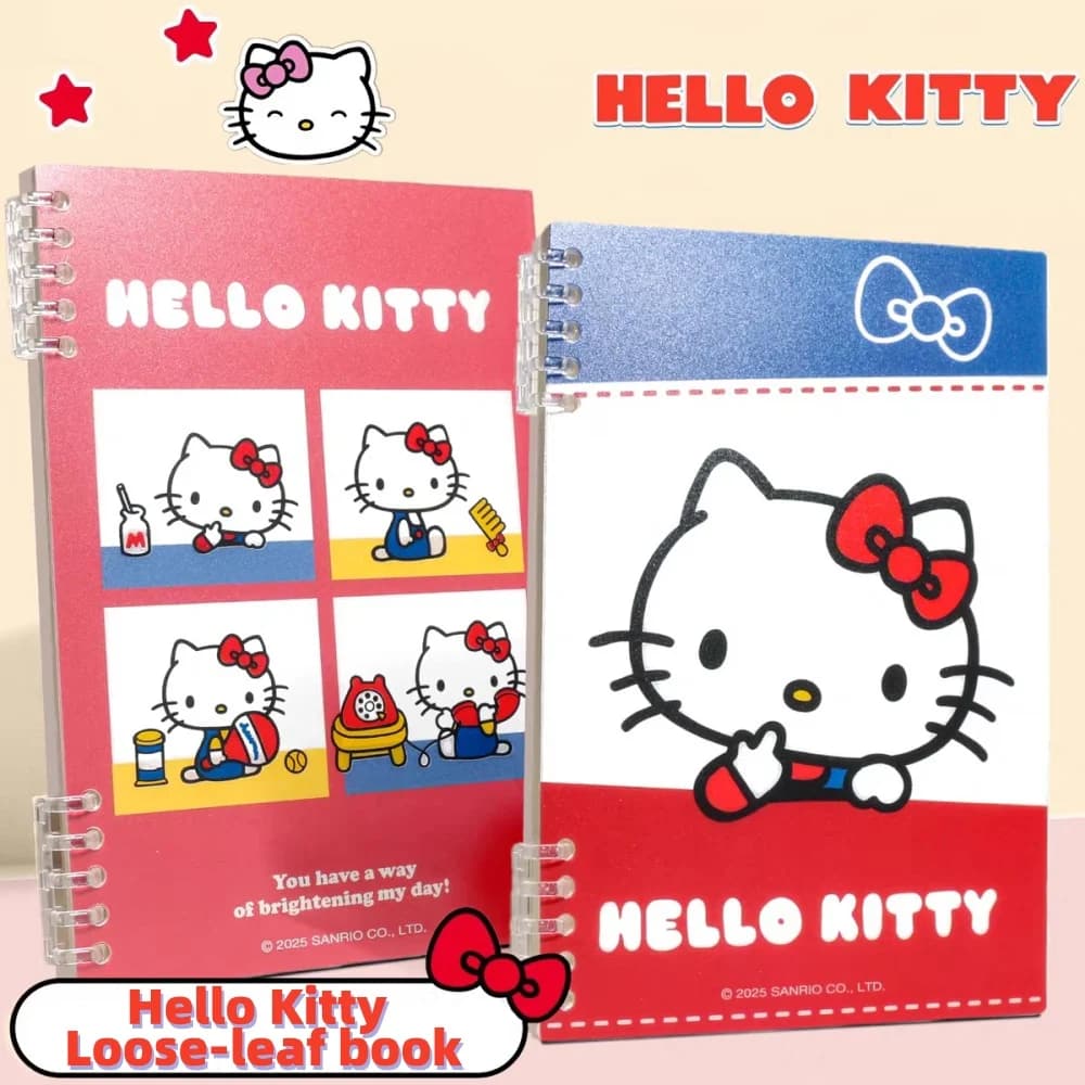 Quaderni a Fogli Mobili A5 Originali Sanrio Hello Kitty, Articoli di Cancelleria per Studenti, Planner, Scrapbook, Diari, Quaderni di Lavoro, Regali per Ragazze