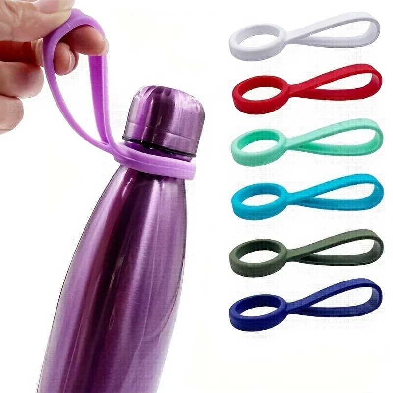 Cinghia Elastica in Silicone per Bottiglie a Collo Stretto e Tazze Termiche, Accessorio Portatile per Esterni