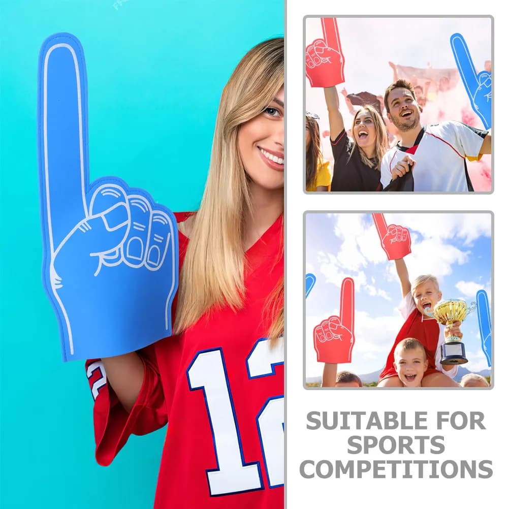 Set di 6 Dita in Schiuma per Tifo, Accessori per Eventi Sportivi, Basket, Calcio, Baseball, Tennis, Feste a Tema di Squadra