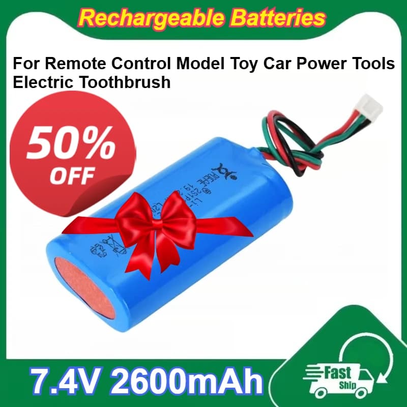 10 rechargeable lithium ion batteries 18650 7.4 V 2600 mAh for remote controlled models, toy car, electric brushes, electrical tools