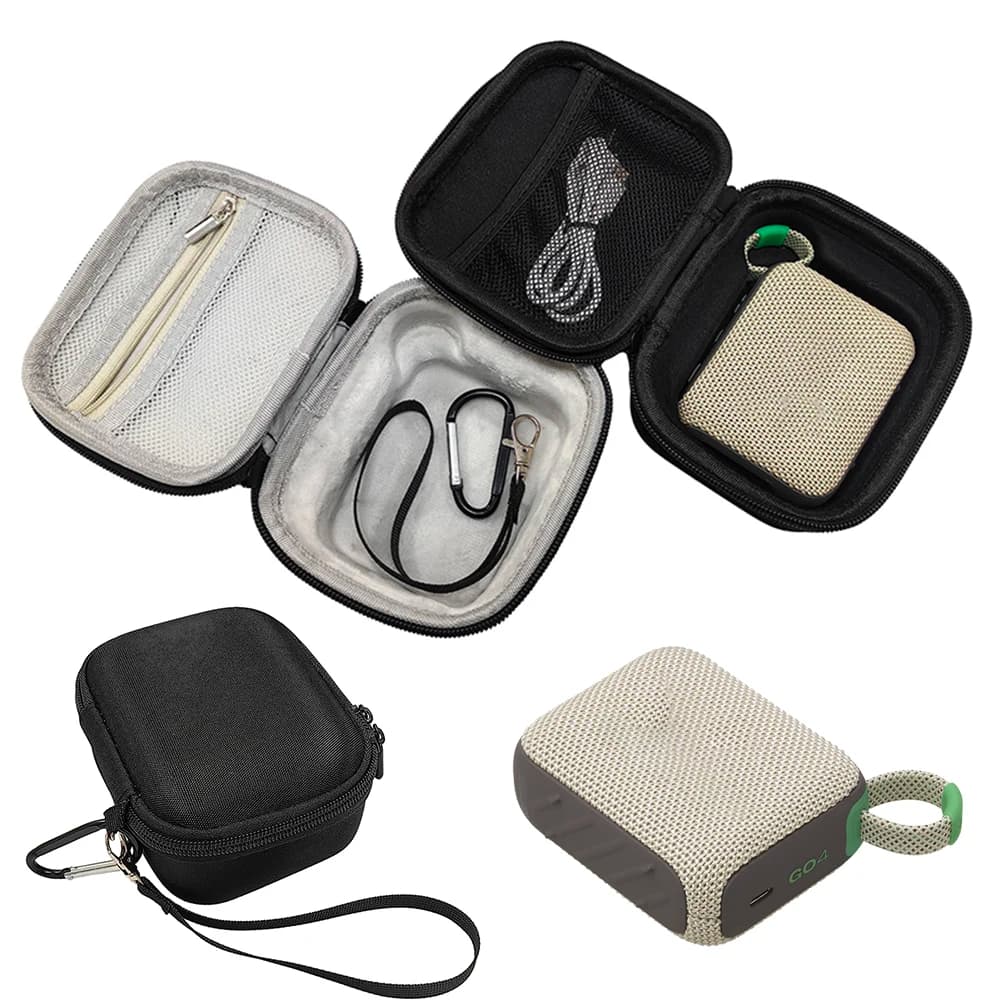 Custodia rigida da viaggio rigida antiurto con corda a mano e moschettone Custodia protettiva da viaggio per altoparlante portatile JBL Go 4