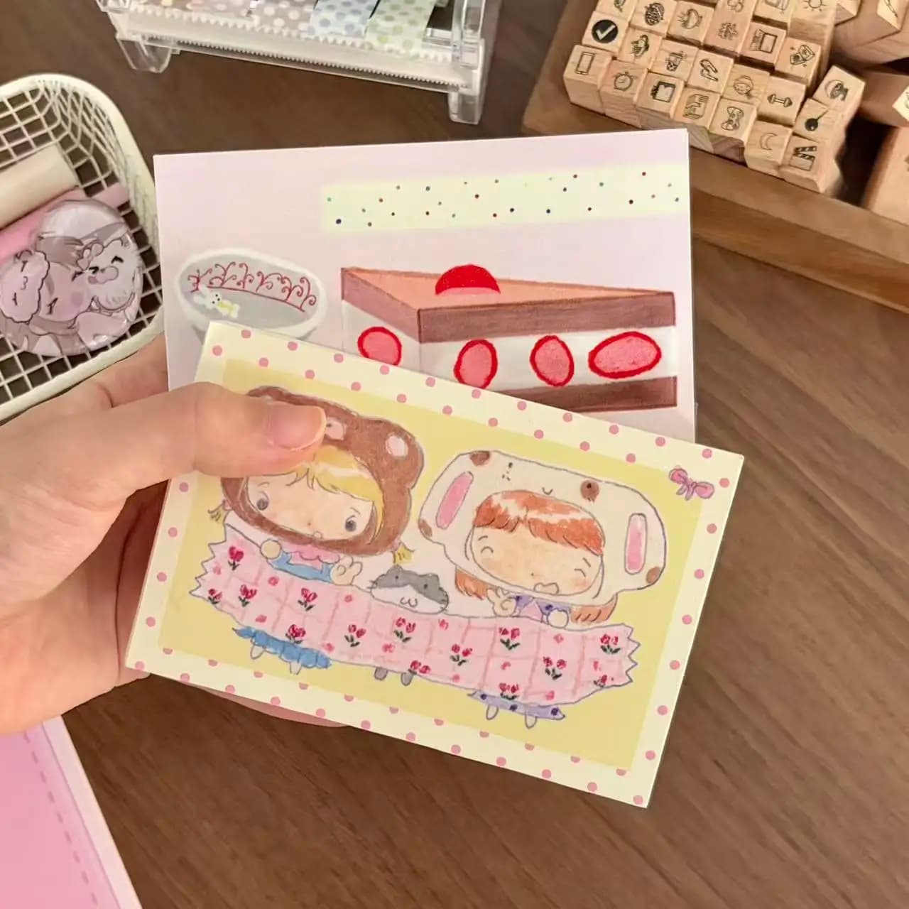 WAKAWAKA Cute Aesthetic 160P Dotted Notebook 8×12cm Mini Portable Planner Diary Journal Stationery Gift A7