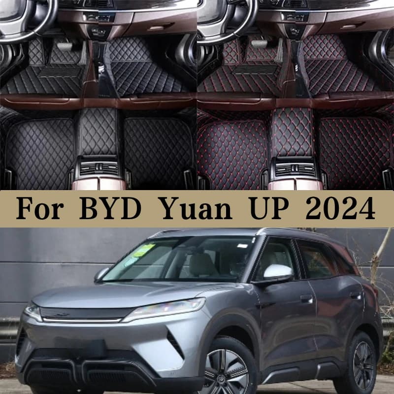 Tappetini per auto Protezione per interni auto per BYD Yuan UP 2024 Tappetini per auto in pelle personalizzati Tappetini per automobili