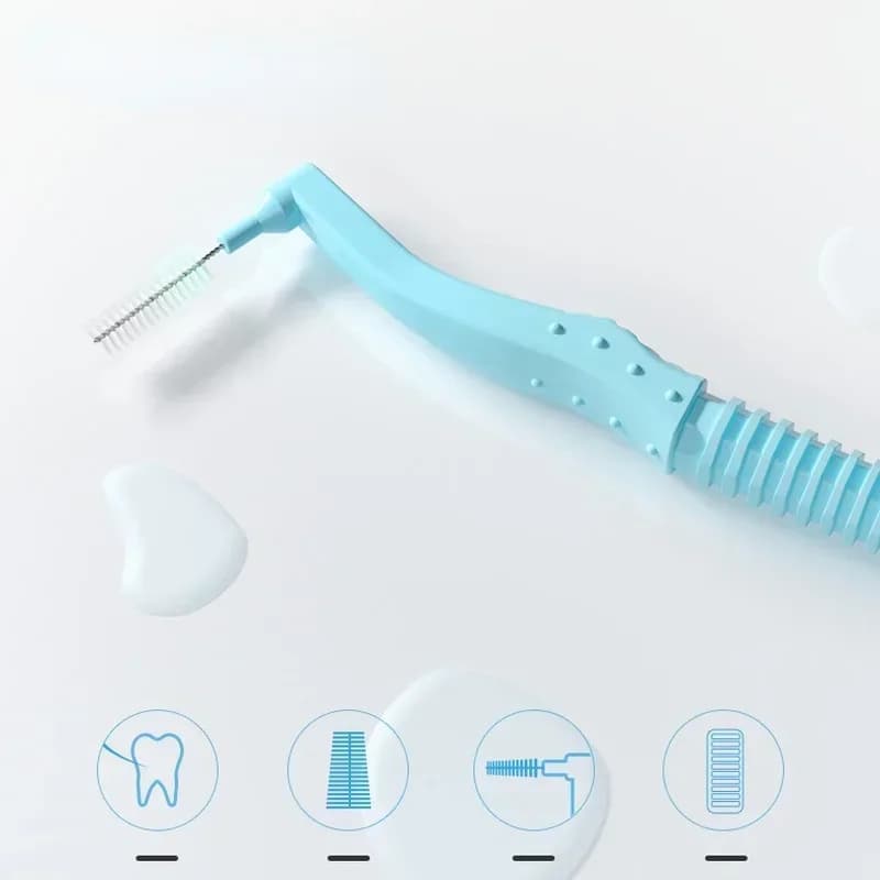 Orthodontic toothbrush for oral hygiene, tooth whitening tooth toothpick toothpick, 20-piece L-shaped push-pull toothbrush