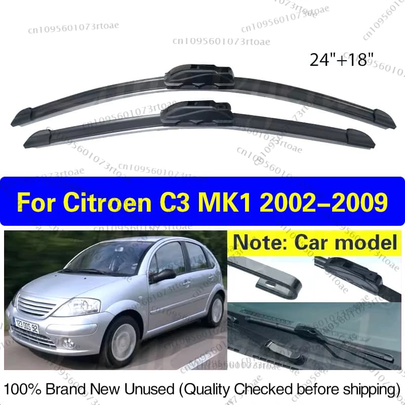 Per Citroen C3 MK1 2002 - 2009 Tergicristallo LHD Spazzole Tergicristallo Anteriori Parabrezza Parabrezza Finestra Pulita Auto Pioggia Spazzole 2007 2008 24 "18"