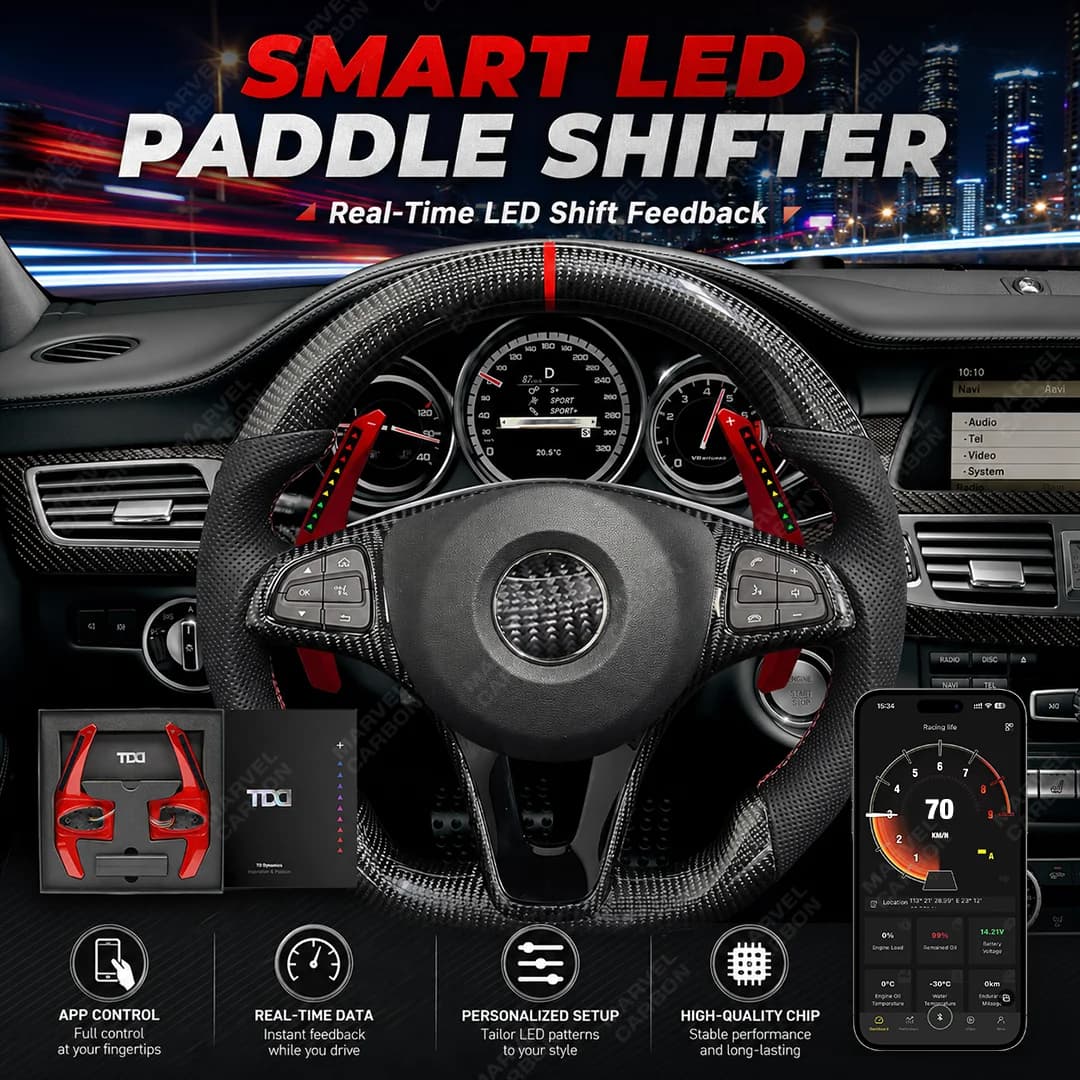 MC LED Smart Paddle Shifter Model Smart ONE For Mercedes Benz 2015-2022 Mobile Phone Connection APP Control