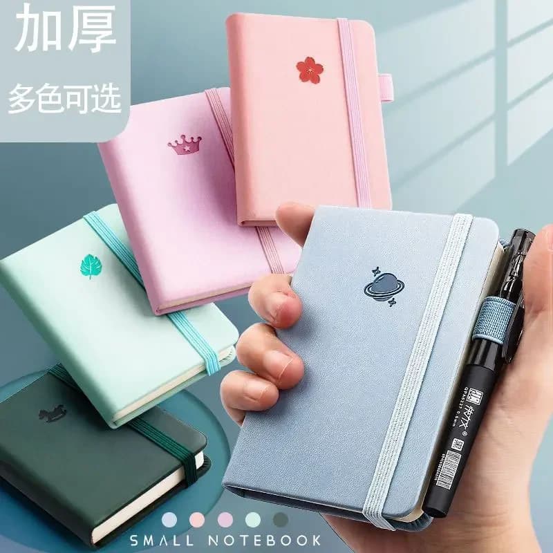 Mini taccuino tascabile A7 in pelle fatto a mano 100 fogli blocco note portatile diario di viaggio pianificatore programma forniture per ufficio scolastico Kawaii