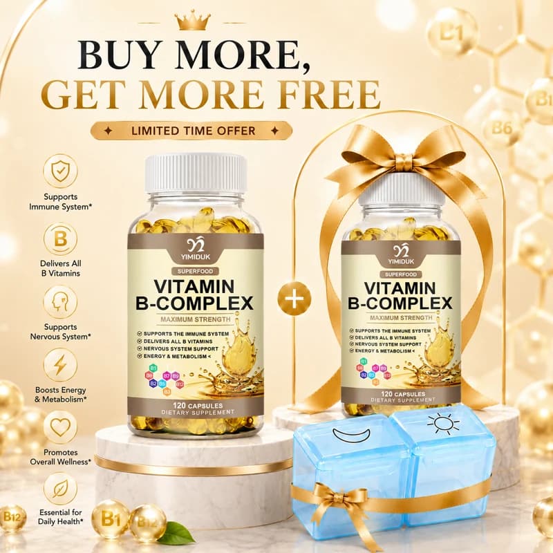 Integratore Premium di Complesso B, con Biotina e Acido Folico, per la Cura della Salute Orale, Stabilizzazione del Metabolismo e Supporto al Benessere Generale