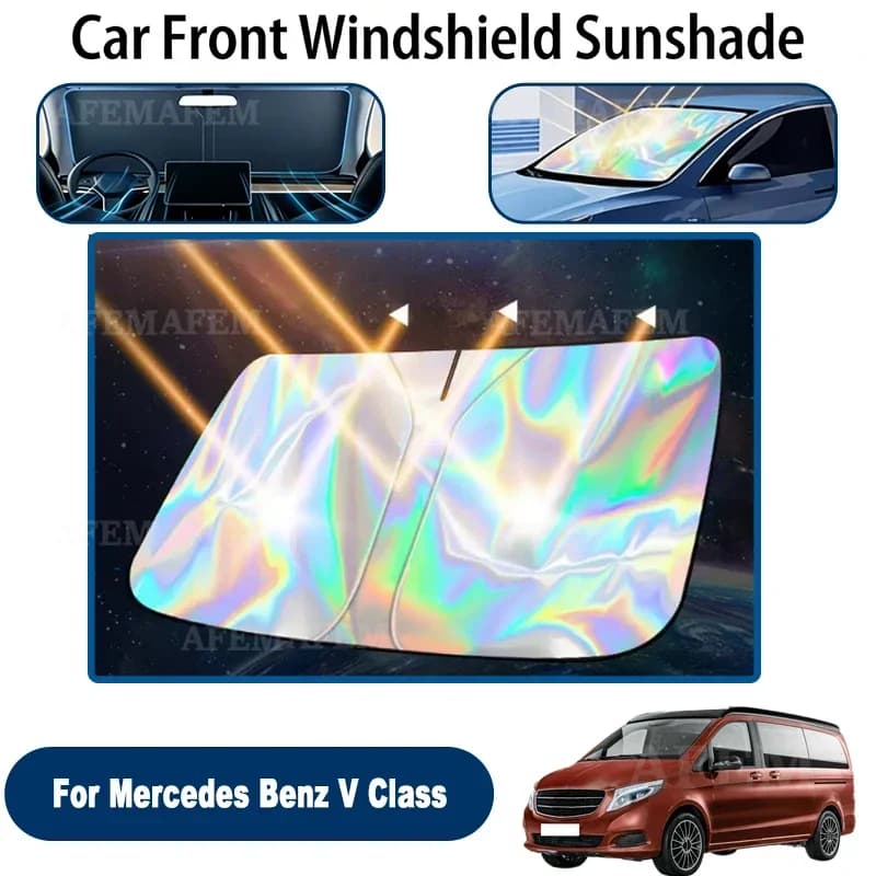 Windshield Sun Shade For Mercedes Benz V Class Foldable UV Reflective Front Window Cover