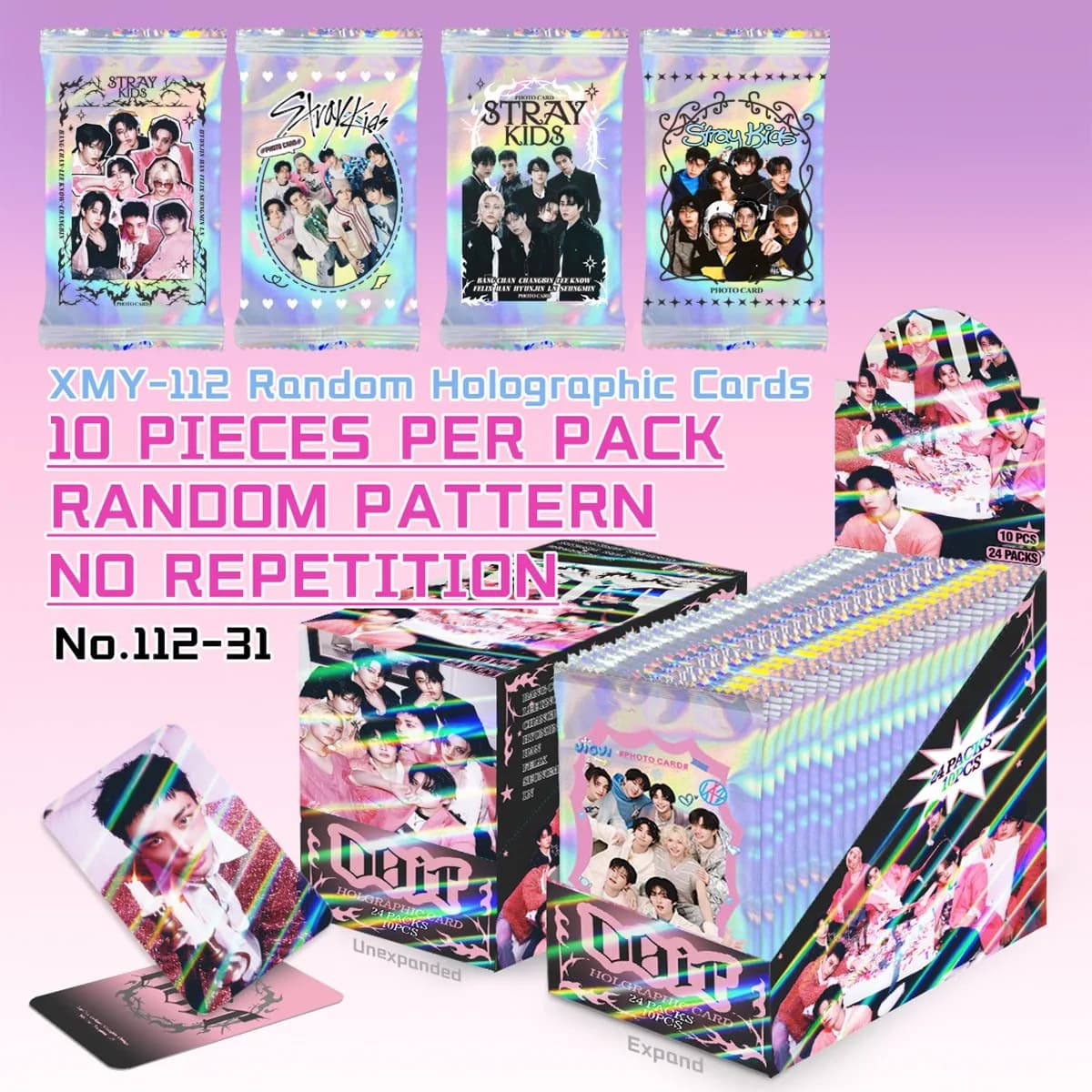Carte Laser K-Pop Straykids 1 Confezione (10 Pezzi) Carte Lomo Casuali Carte Fotografiche Merchandise per Fan Piccoli Regali Regali di Halloween e Natale