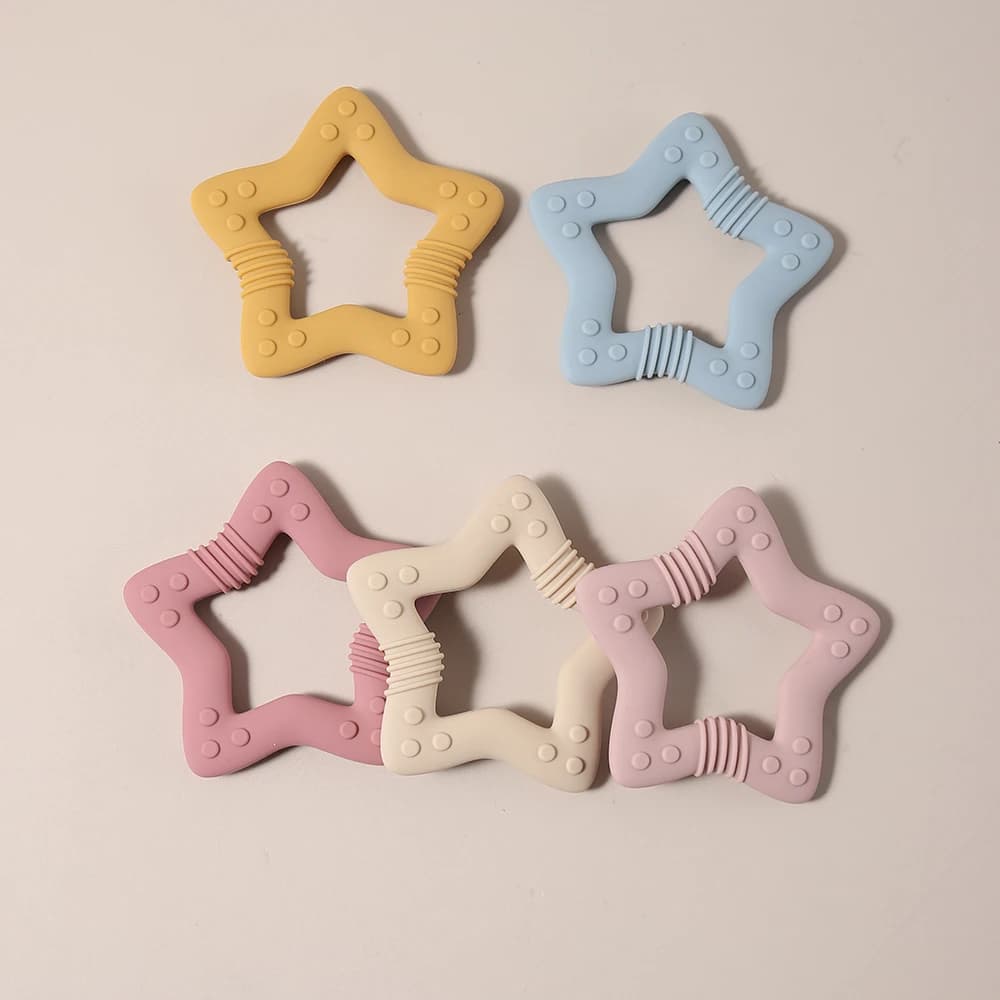massaggiagengive in silicone per bambini, giocattolo per dentizione a forma di stella, sollievo per gengive, simulazione, allenamento gratuito senza bpa, regalo infermieristico