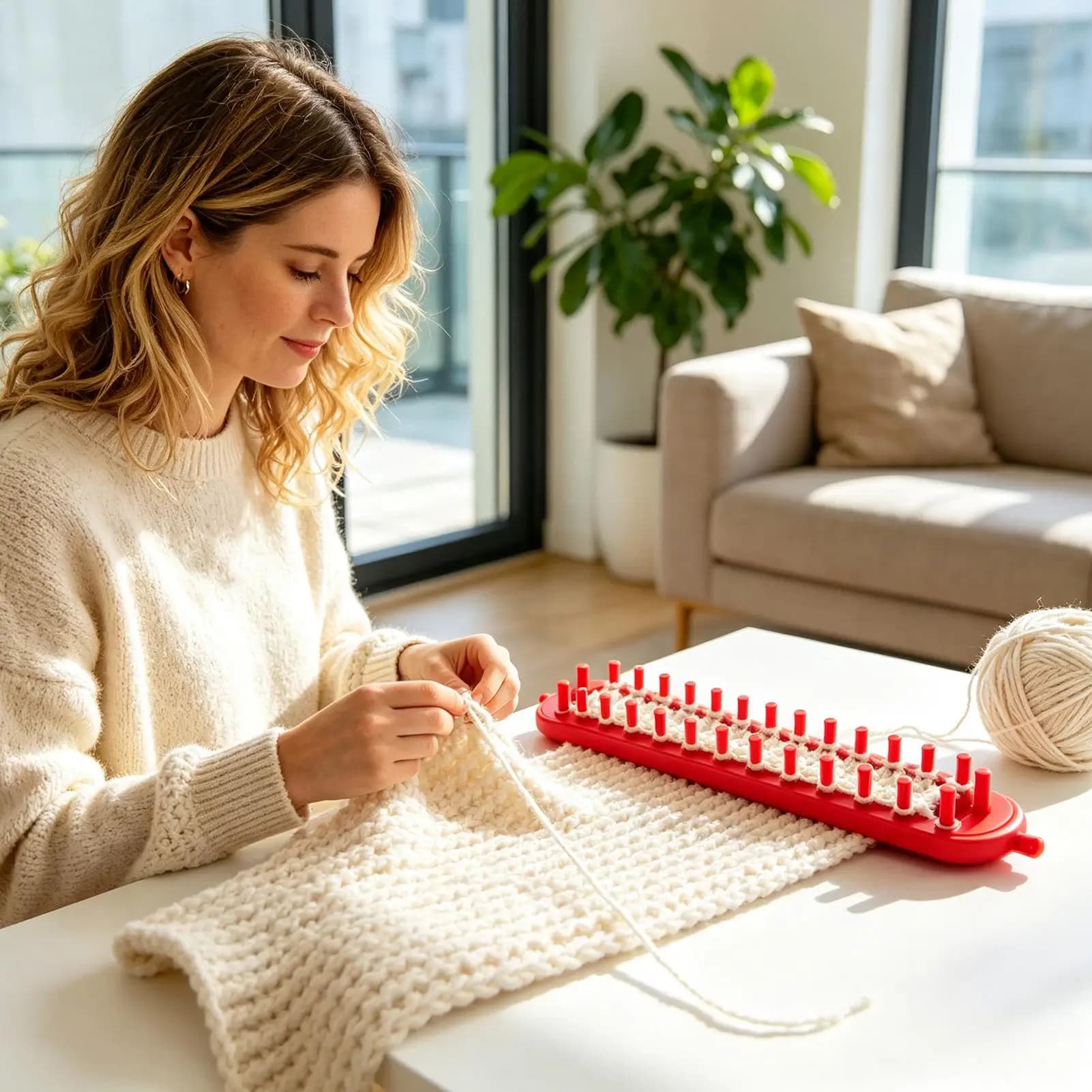 DIY Knitting Loom Scarf Sweater Hat Shawl Stitching Knit Handmade Craft Weaving Braiding Tool Hat Scarf Stitching