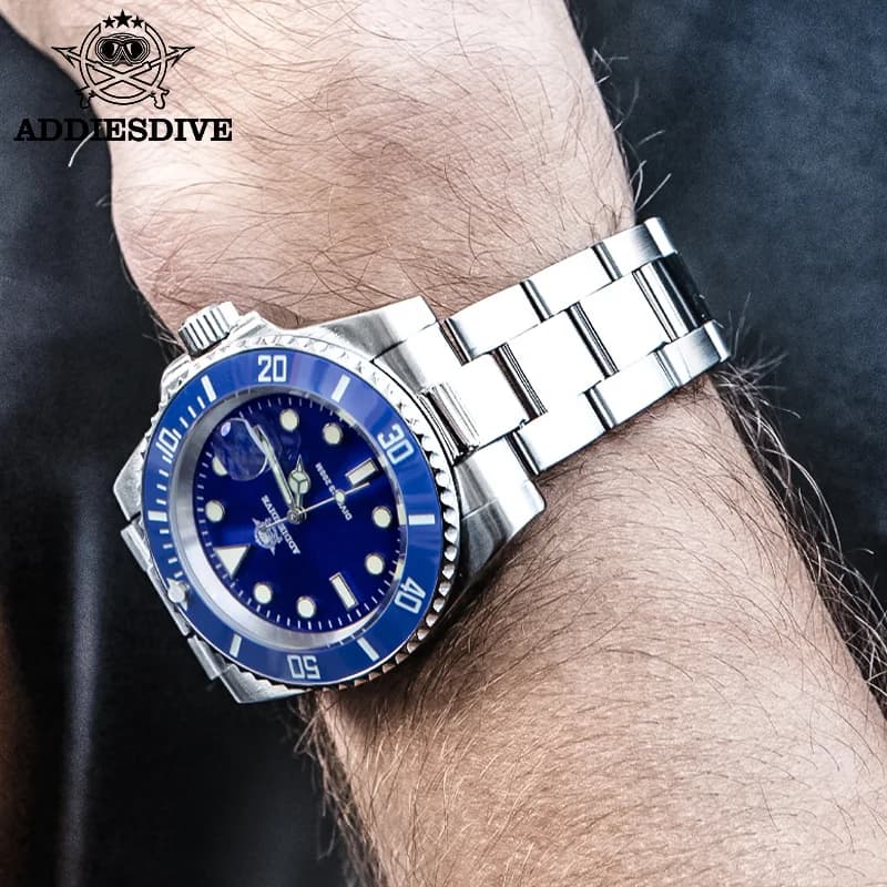 ADDIESDIVE Orologio da Uomo al Quarzo 41mm Miyota 2115 con Ghiera in Ceramica Luminosa, Orologio Subacqueo in Acciaio Impermeabile 200m, Orologio Sportivo Classico