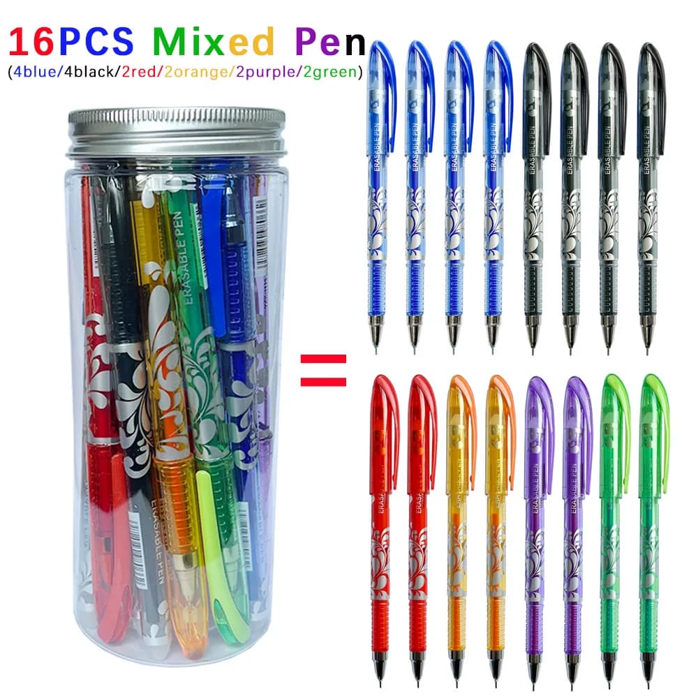 16 pz Magia Cancellabile Penne Gel Creatività Bottiglia Cancellabile Studente Penne Neutre 0.5mm 6 Colori Studente Ufficio Scuola di Cancelleria