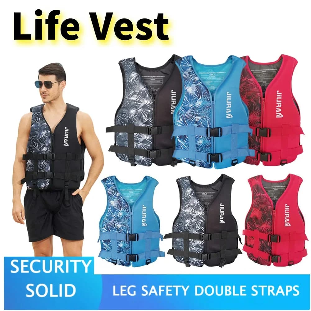 Giubbotto di salvataggio in neoprene Giubbotto di salvataggio per bambini adulti Giubbotto di salvataggio sicuro per l'acqua Kayak Canottaggio Nuoto Surf Giubbotto di salvataggio sicuro alla deriva