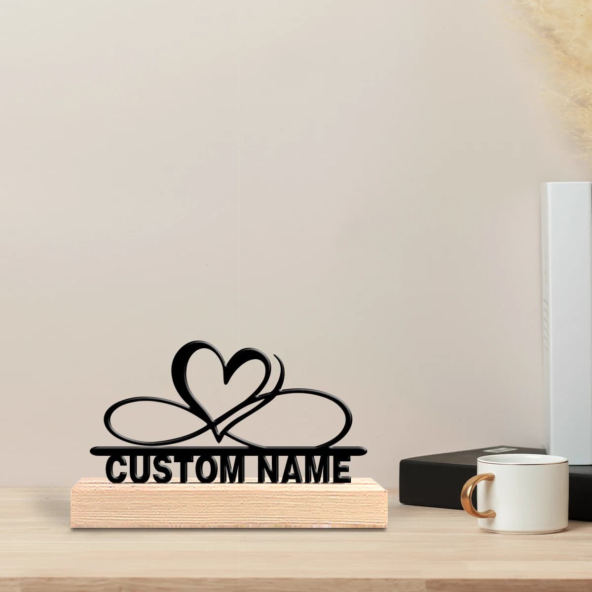 Custom home decoration, metal artwork with wooden base, table decoration, wooden base table sculpture, suitable for or