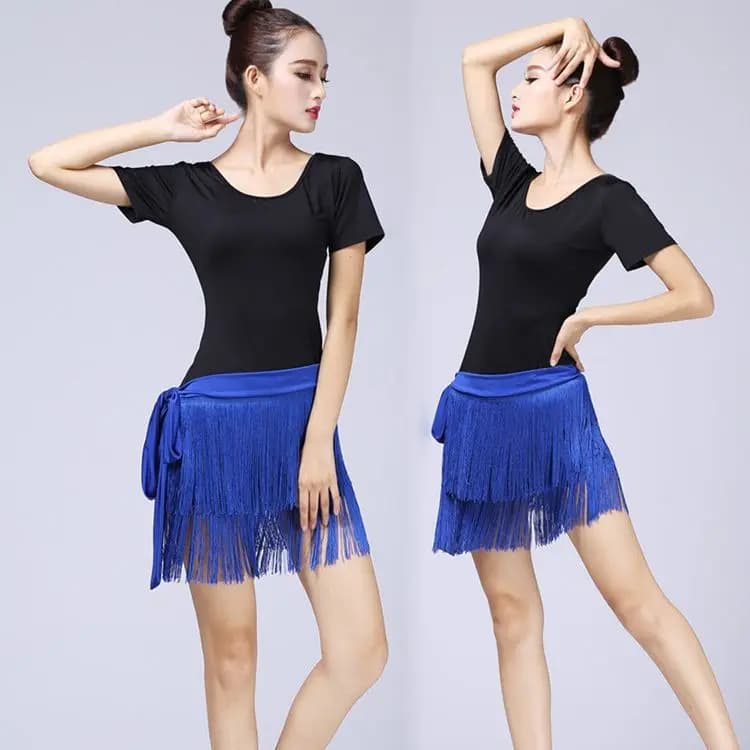 New Latin Dance Tassel Skirt Women Short Half Skirt Latin Practice Square Dance Wear