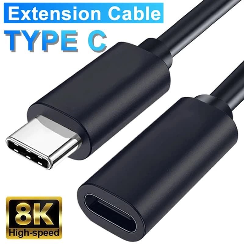 Cavo di prolunga USB C maschio a femmina tipo C cavo di prolunga per ricarica rapida USB per MacBook Pro Samsung Xiaomi Laptop PC auricolare