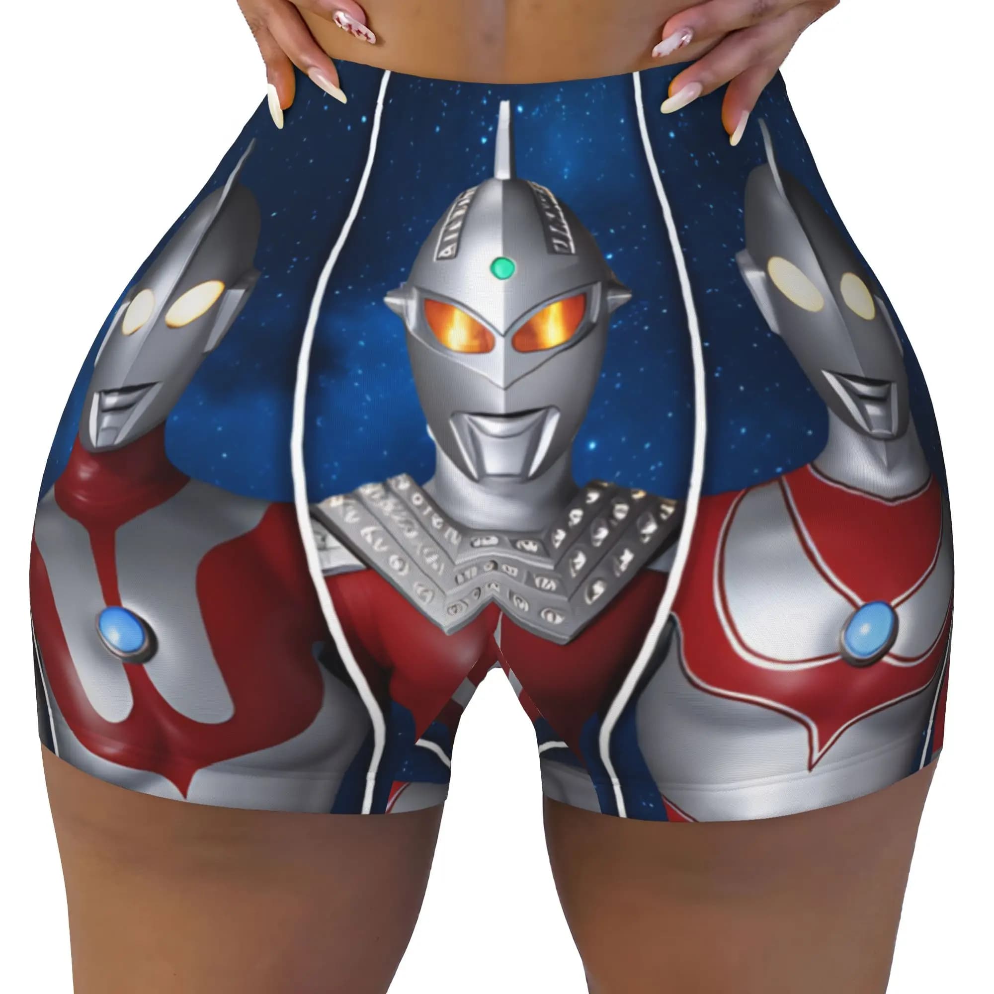 Women Ultraman Jack Ace Taro Ultraseven Workout Yoga Shorts Athletic Gym Volleyball Biker Shorts