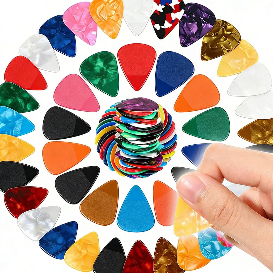 Set di 36/72 Plettri per Chitarra in ABS da 0,5mm, Accessori per Strumenti Musicali per Pratica, Performance e Registrazione