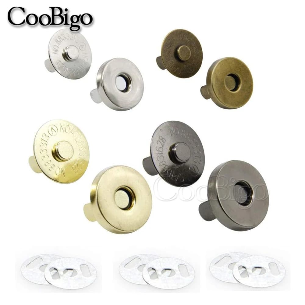50sets Magnetic Button Snaps Fastener Clasps Magnet Automatic Adsorption Buckle for Sewing Purses Bag Clothes Leather 10/14/18mm
