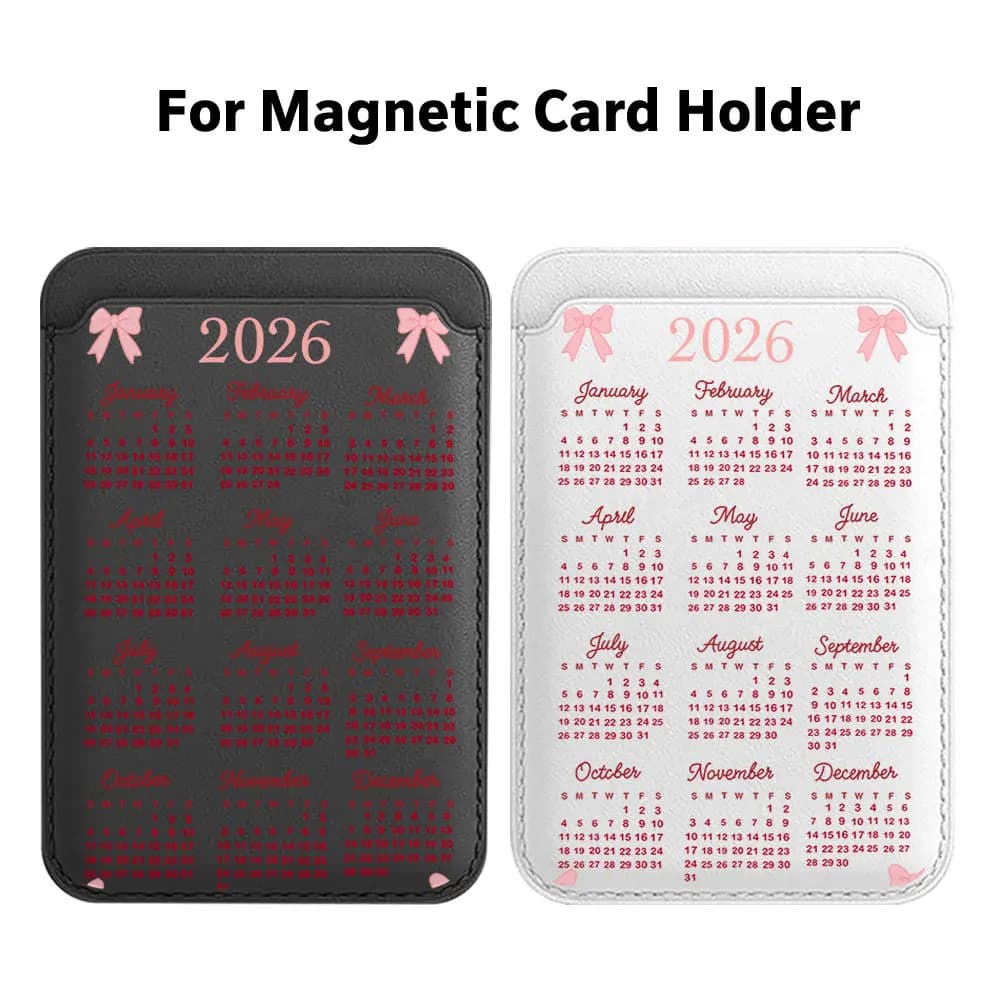 Portafoglio Calendario 2026 con Porta Carte Magnetico per MagSafe, Compatibile con Custodia iPhone 16 15 17 Pro Max e Samsung Galaxy S26 S25 Ultra FE