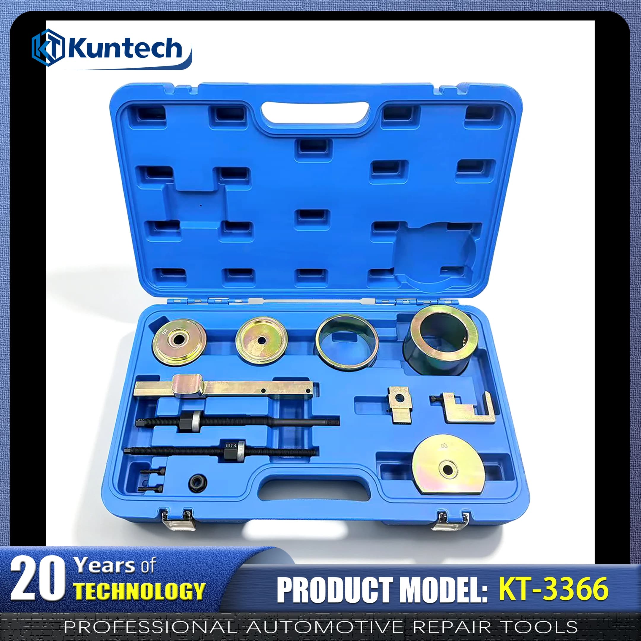 Professional Heavy Duty Subframe Bushing Press Tool Kit KT-3366 for VW Audi Front Engine Subframe, Bushing Remover Installer