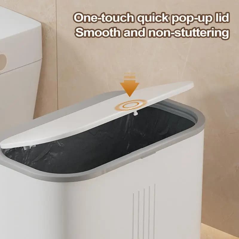 Bidone della spazzatura sottile Bidone della spazzatura di carta Bidone della spazzatura senza tocco a prova di odore con coperchio per il ristorante commerciale della camera da letto sotto il lavello