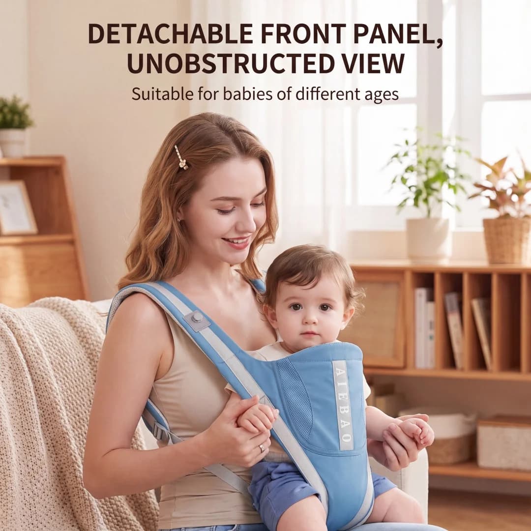 The Four Seasons New Light Baby Carrier can be used both front and back to free up your hands and is multi-functional when going