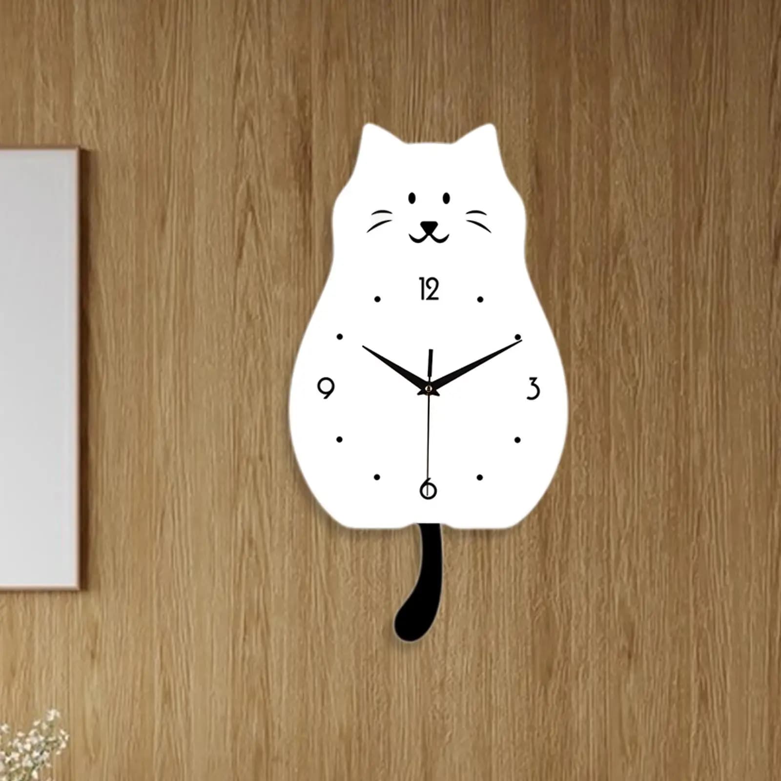 Orologio da parete a pendolo con gatto Orologio decorativo Orologio da parete silenzioso per bambini in ufficio