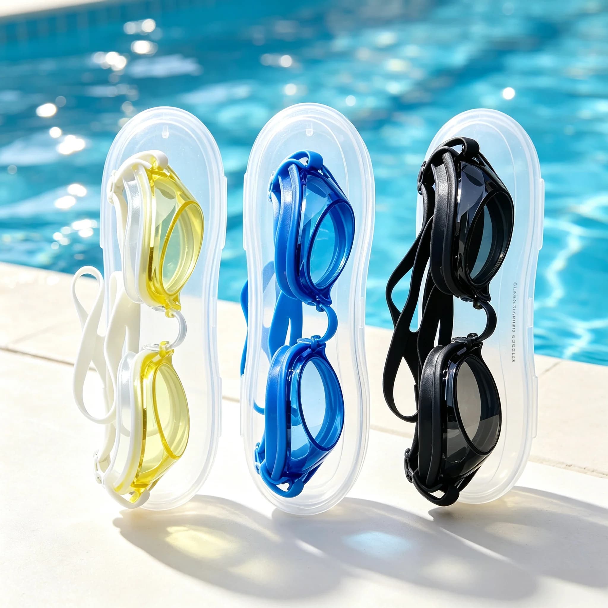 1 pcs Anti‑Leak Swimming Goggles With Storage Case