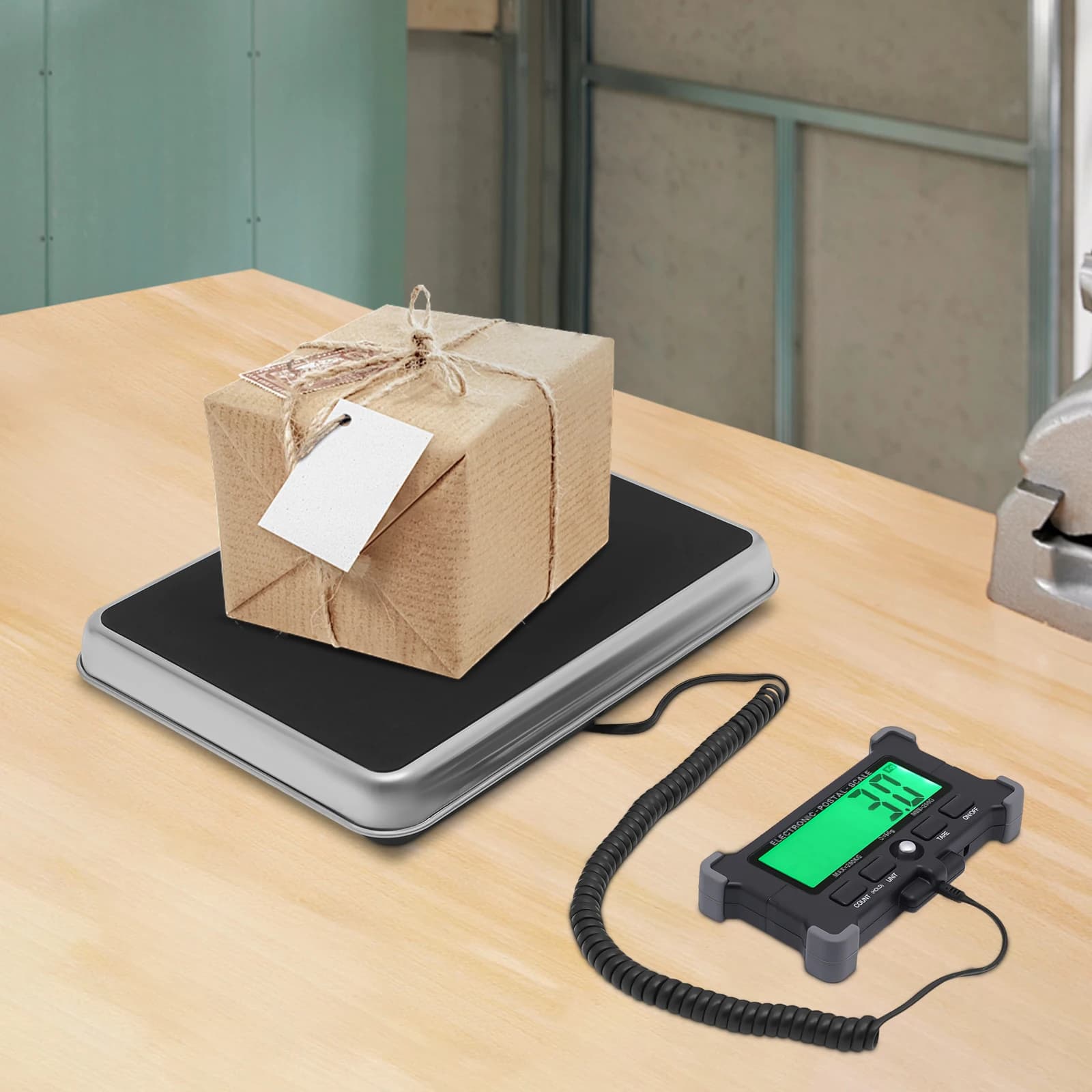 Digital Shipping Scale, 440lbs Postal Scale W/ LCD Dispaly, Lightweight Scale for Packages/ Luggage, W/ Battery & USB Cable