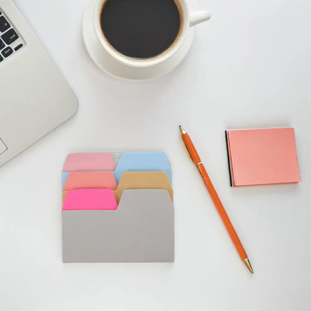 2 Pezzi di Linguette Adesive per Indice in 6 Colori, Scrivibili e Riposizionabili, per Annotazioni su Libri, Quaderni, Agende, File, Segnapagina e Divisori